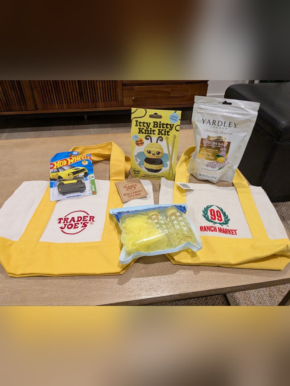 💛Trader Joe's/99 Ranch Market Canvas Tote Bag Set🍋